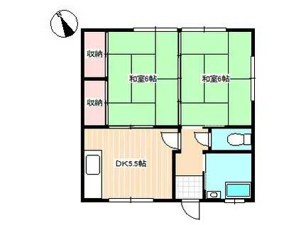 みどり荘(2DK/2階)の間取り写真