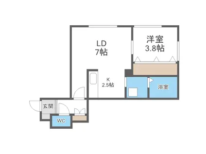 セナ発寒II(1LDK/3階)の間取り写真