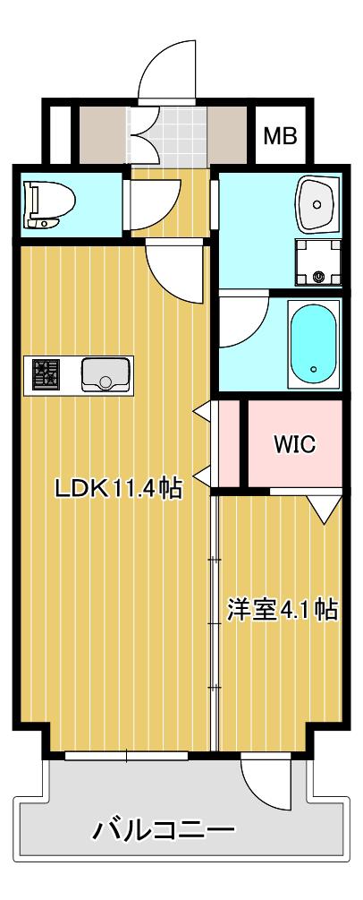 グレースコート新道(1LDK/8階)の間取り写真
