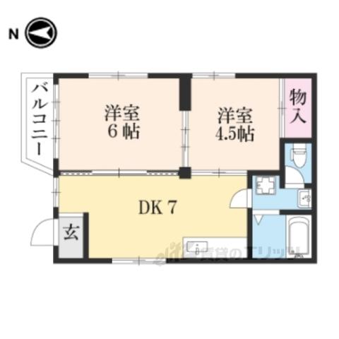 ソーレⅣ(2LDK/3階)の間取り写真