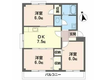 小野マンション(3DK/2階)の間取り写真