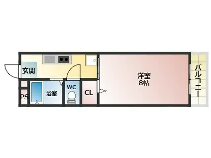 KSスクエア(1K/1階)の間取り写真