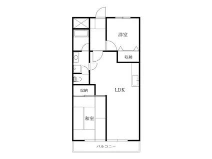 カーサオキノス(2LDK/3階)の間取り写真
