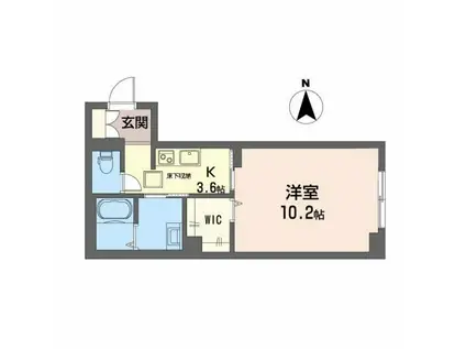 モンターニュ(1K/1階)の間取り写真