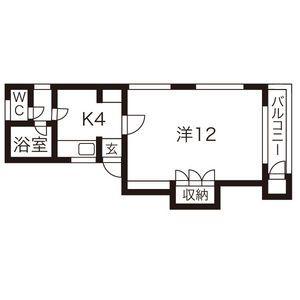 フレグランスB(1DK/2階)の間取り写真