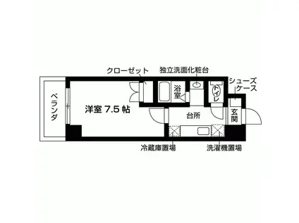 カルミア・甲子園(1K/5階)の間取り写真