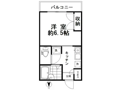 ベルメゾン(1K/2階)の間取り写真