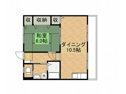 セイワビル(1LDK/1階)の間取り写真