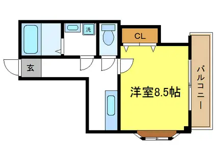 ティーエスコート(1K/3階)の間取り写真