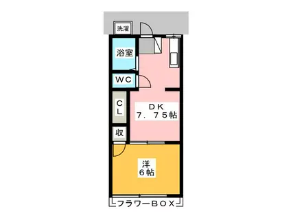 シティハイムコーポ島村(1DK/2階)の間取り写真