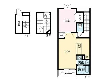 レジェンドIX(1LDK/3階)の間取り写真