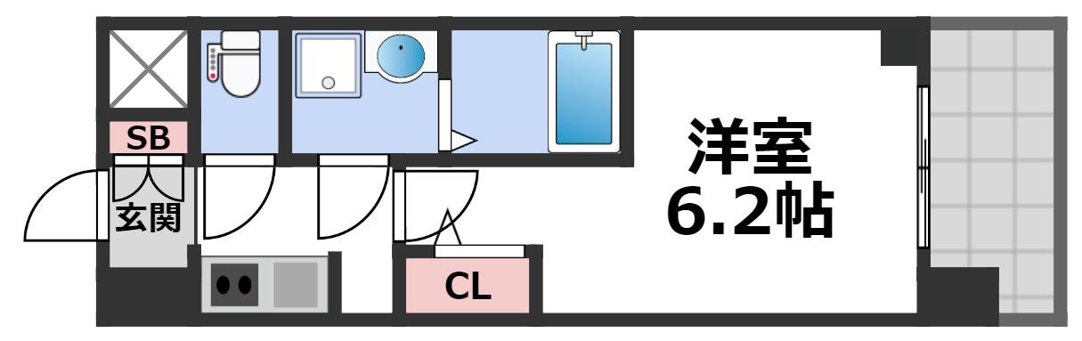S-RESIDENCE城東SEVER(1K/12階)の間取り写真