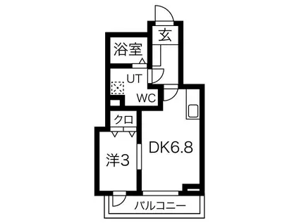 R DESIGN 八木山(1DK/3階)の間取り写真