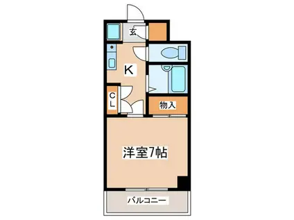 リシェール町田(1K/6階)の間取り写真
