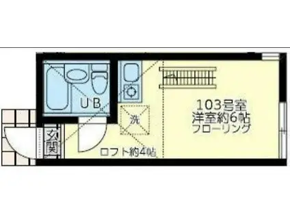 ユナイト日吉クイーン・マカダミア(ワンルーム/2階)の間取り写真