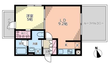 グレースコート山王(1LDK/2階)の間取り写真