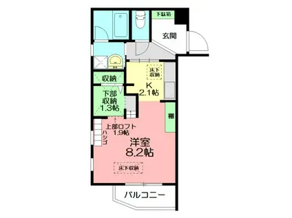 ドマーニ桜台(1SK/2階)の間取り写真