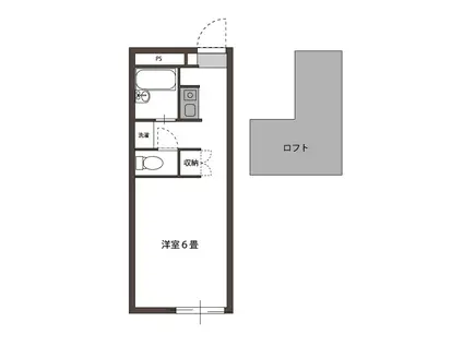 ヒルズアップわたり(1K/1階)の間取り写真