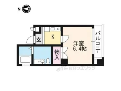 京都今出川レジデンス(1K/3階)の間取り写真