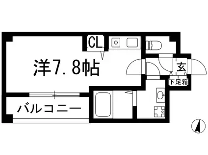 クレハ池田(ワンルーム/2階)の間取り写真