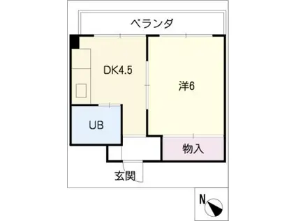山田ビル(1DK/3階)の間取り写真