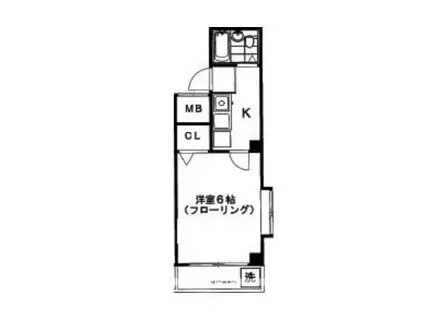 レジデンス三田(1K/3階)の間取り写真