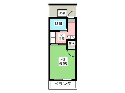 佐野コーポ(1K/2階)の間取り写真