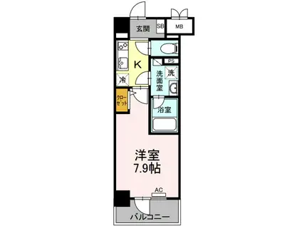 都営三田線 西台駅 徒歩9分 7階建 築4年(1K/3階)の間取り写真