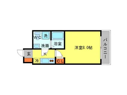 SERENITE江坂四番館(1K/5階)の間取り写真