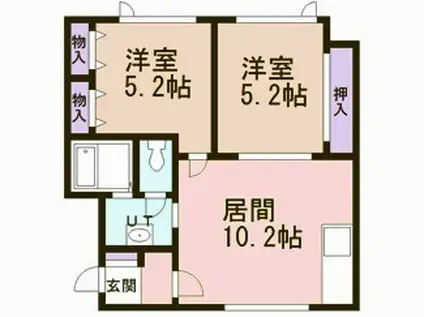 さくらハイツ(2LDK/1階)の間取り写真