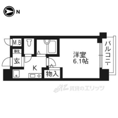 プレサンス京都四条烏丸(1K/8階)の間取り写真