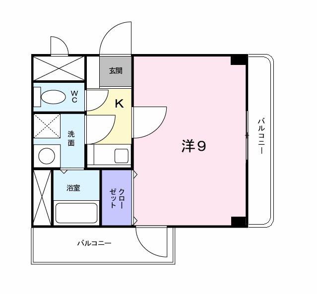 クレールS(1K/3階)の間取り写真