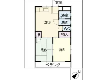 矢田ビル(2DK/4階)の間取り写真