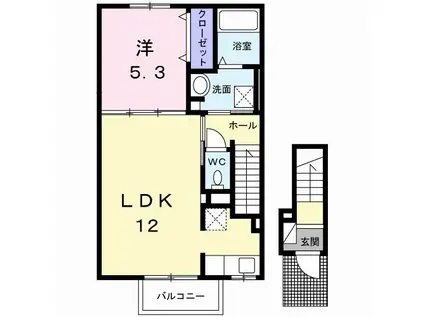 グレイスメゾン A(1LDK/2階)の間取り写真