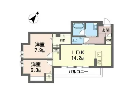 レフィアント(2LDK/3階)の間取り写真