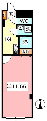 セントエルモ里庄(1K/1階)の間取り写真