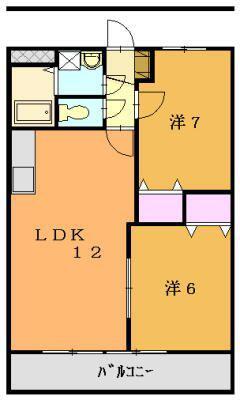 アベニールA(2LDK/1階)の間取り写真