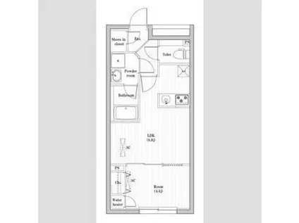 コンポジット渋谷本町(1LDK/3階)の間取り写真