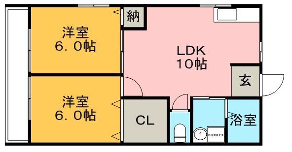 レラージュ(2LDK/2階)の間取り写真