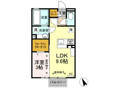 イーストブリック C(1LDK/2階)の間取り写真