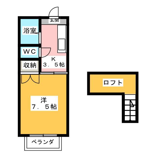 コーポエンジェル(1K/1階)の間取り写真