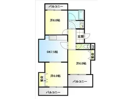 サンファミリア長久手I(3DK/2階)の間取り写真