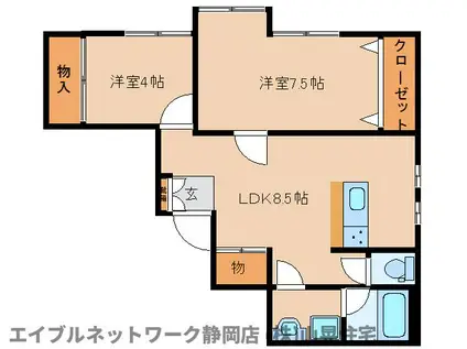 HALUビル(2LDK/3階)の間取り写真