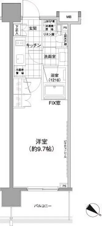 パークハビオ渋谷神山町 9階階 間取り