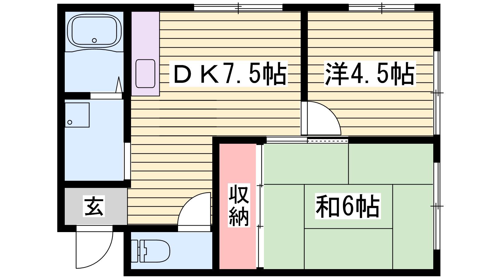アーク早瀬(2DK/3階)の間取り写真