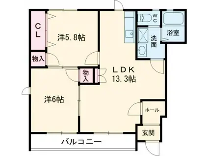 セントレアハイツナカムラ(2LDK/1階)の間取り写真