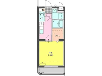 ユーミー田中町(1K/4階)の間取り写真