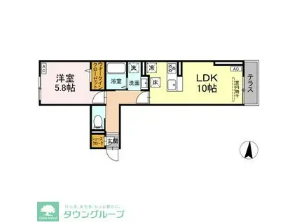 セレスティア加賀(1LDK/1階)の間取り写真