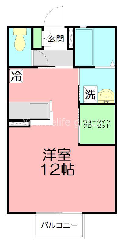 湘南APT121(ワンルーム/1階)の間取り写真