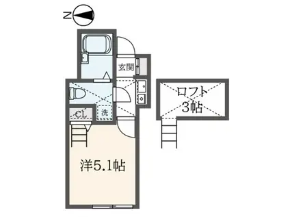 メゾンエスポワール(1K/1階)の間取り写真